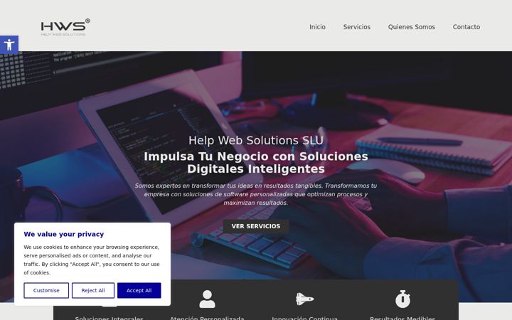 Screenshot of helpwebsolutions.com