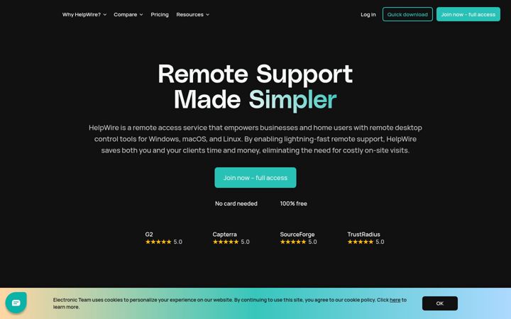 Screenshot of helpwire.app