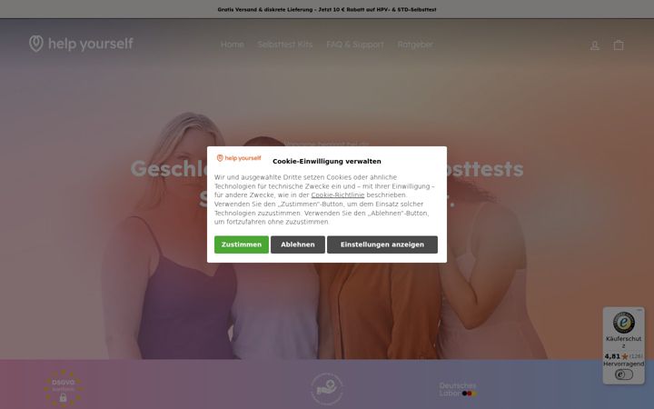 Screenshot of helpyourself-tests.com