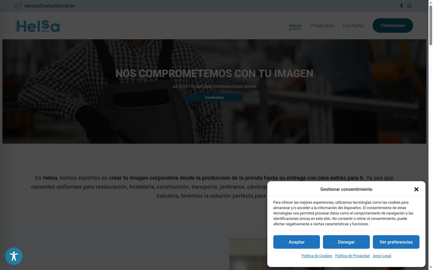 Screenshot tal-banner tal-kunsens muri qabel kwalunkwe interazzjoni
