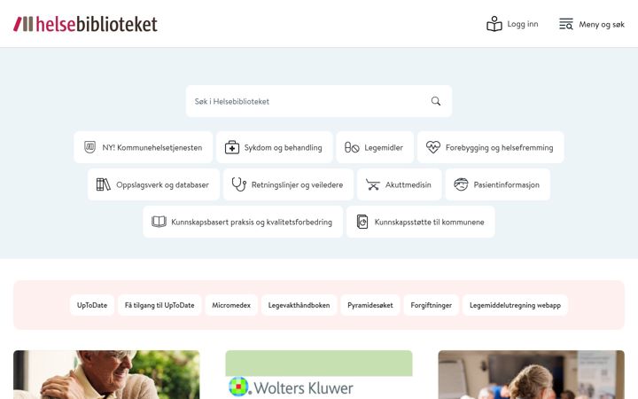 Screenshot di helsebiblioteket.no