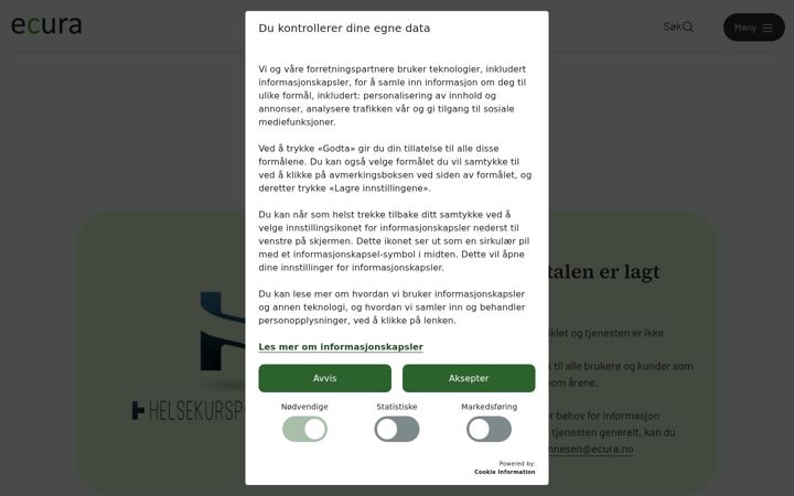 Screenshot of helsekursportalen.no