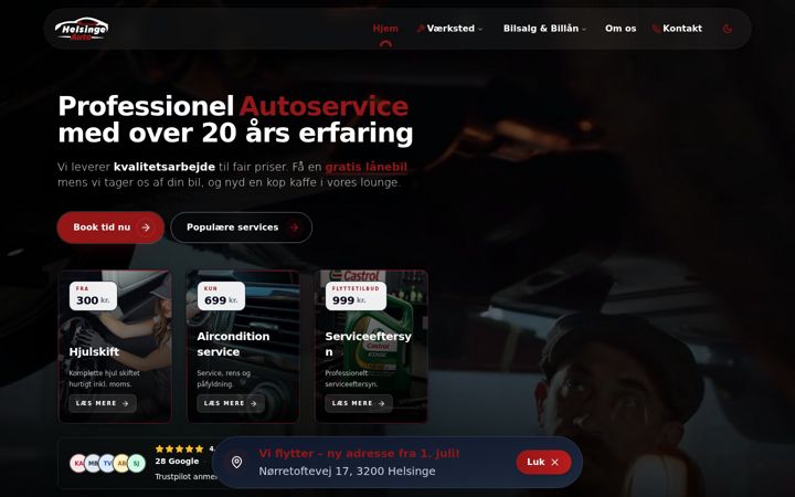 Screenshot of helsinge-auto.dk