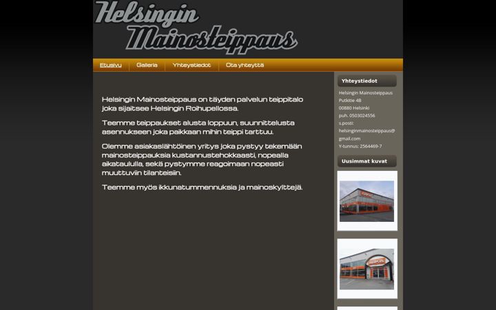 Screenshot of helsinginmainosteippaus.fi