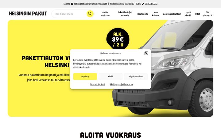 Screenshot of helsinginpakut.fi