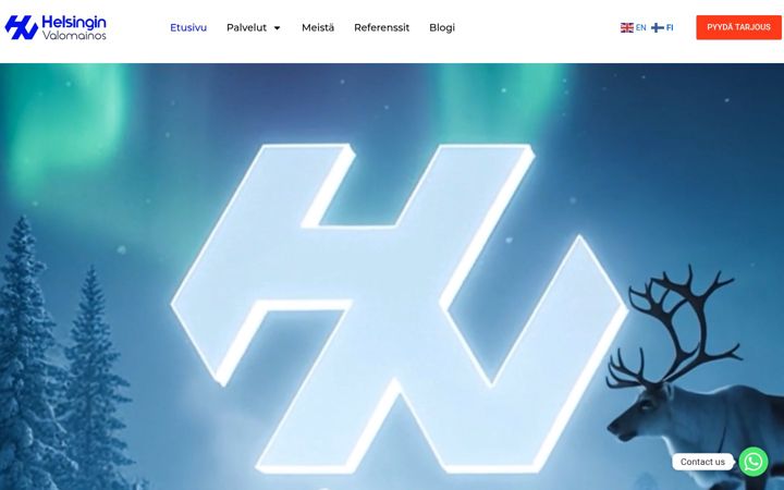 Screenshot of helsinginvalomainos.fi