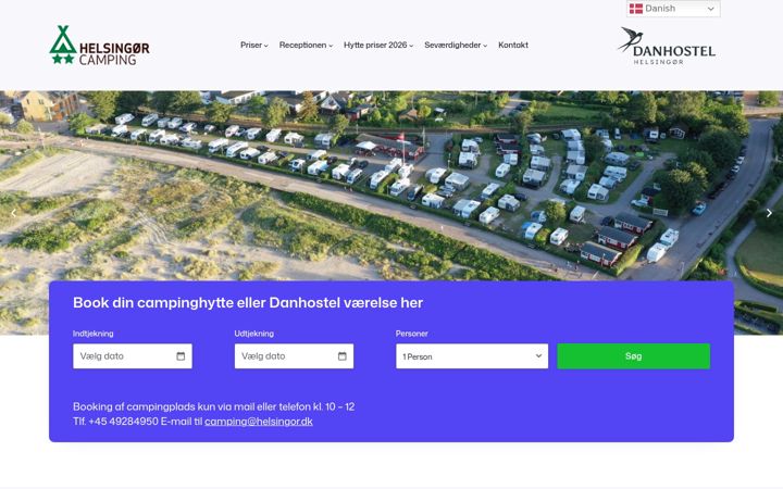 Screenshot of helsingorcamping.dk
