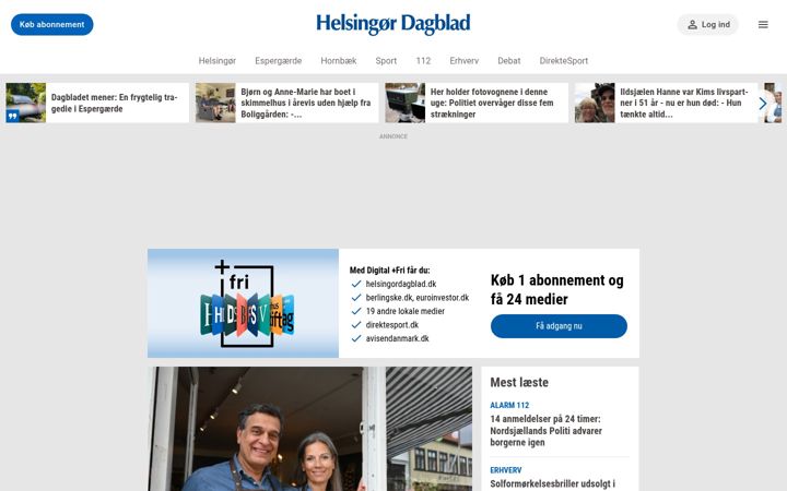Screenshot of helsingordagblad.dk