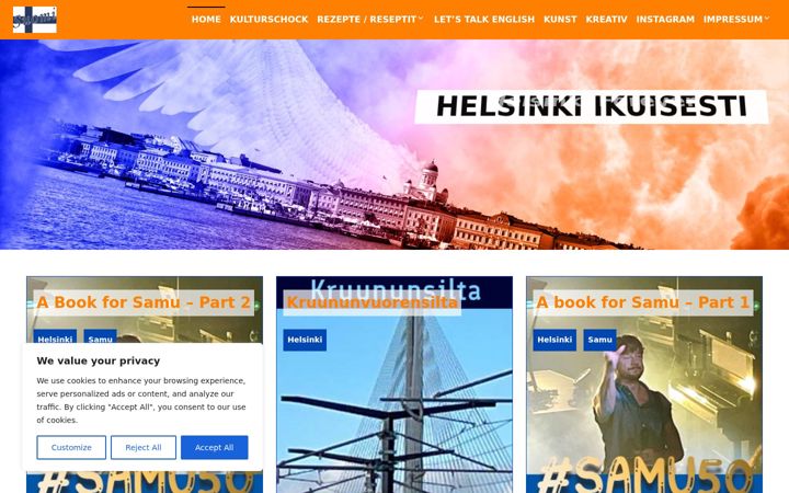 Screenshot of helsinki-ikuisesti.com