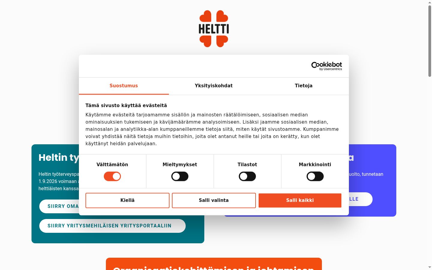 Képernyőkép a bármilyen interakció előtt megjelenő hozzájárulási bannerről