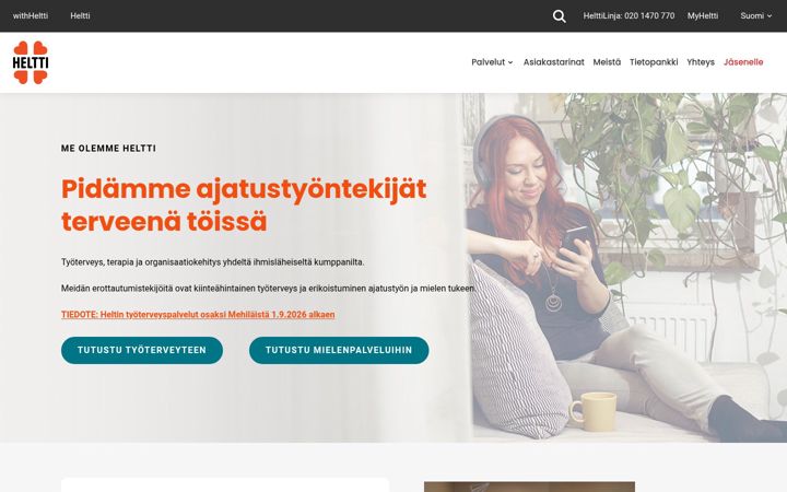 Screenshot of heltti.fi
