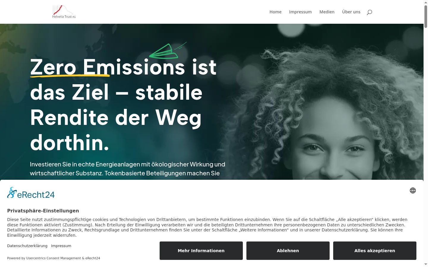 Screenshot of the consent banner shown before any interaction