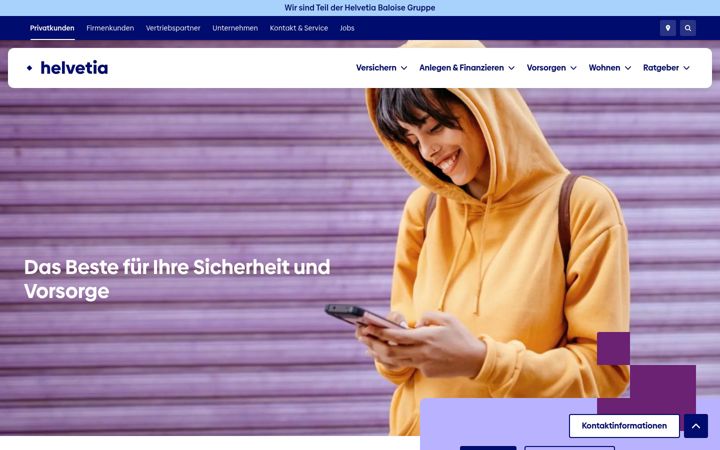 Screenshot of helvetia.de