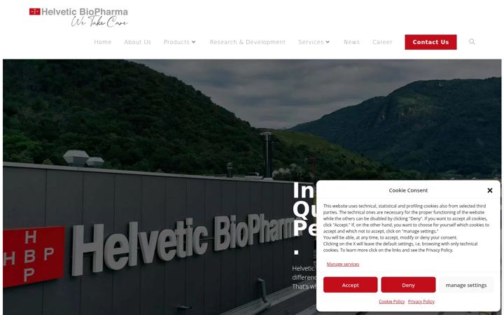 Screenshot of helveticbio.com