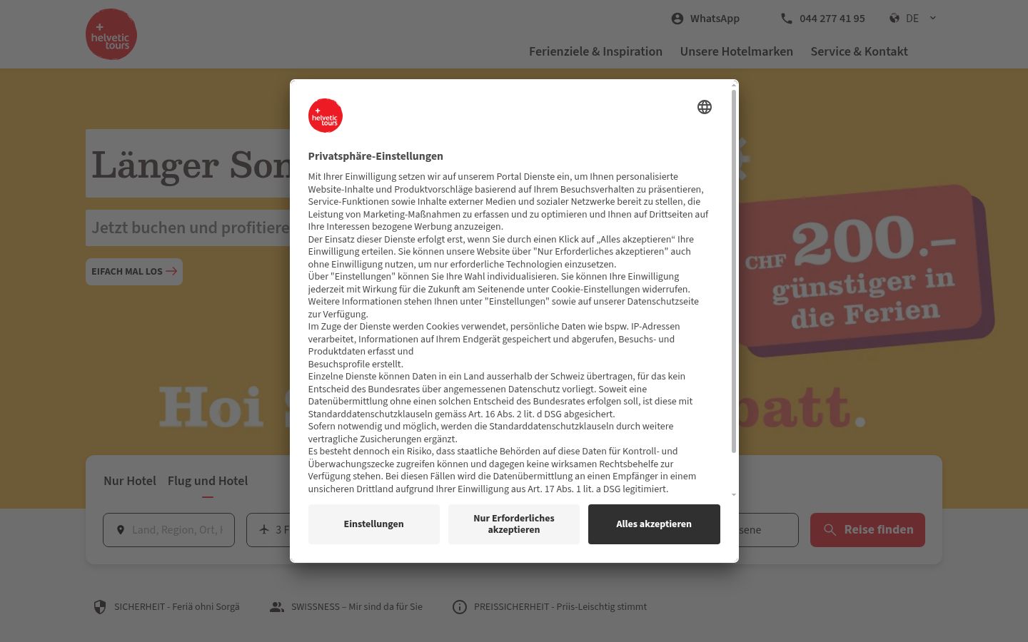 Screenshot van de toestemmingsbanner zoals getoond vóór enige interactie