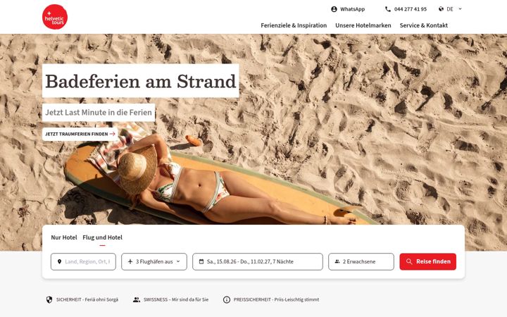 Screenshot of helvetictours.ch