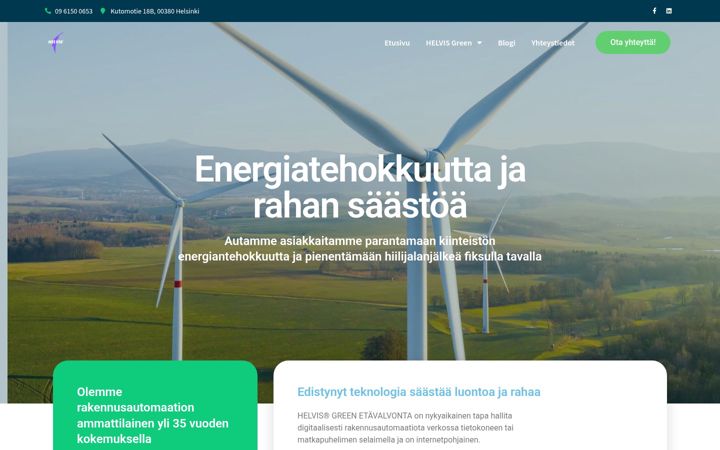 Screenshot of helvisgreen.fi