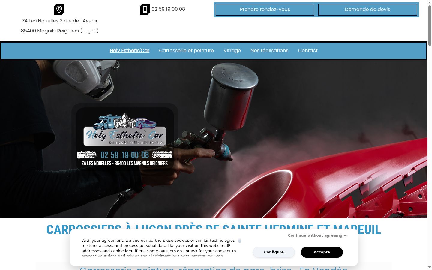 Screenshot of the consent banner shown before any interaction