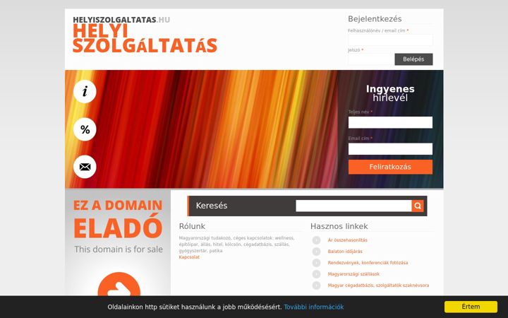 Screenshot of helyiszolgaltatas.hu