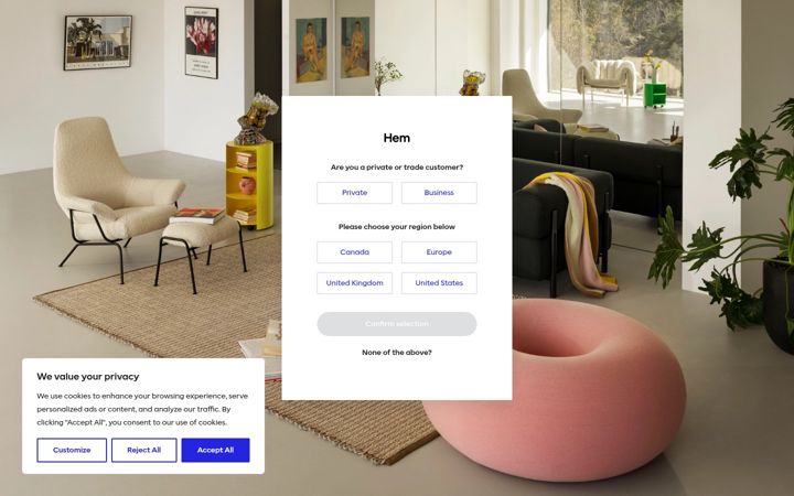 Screenshot of hem.com