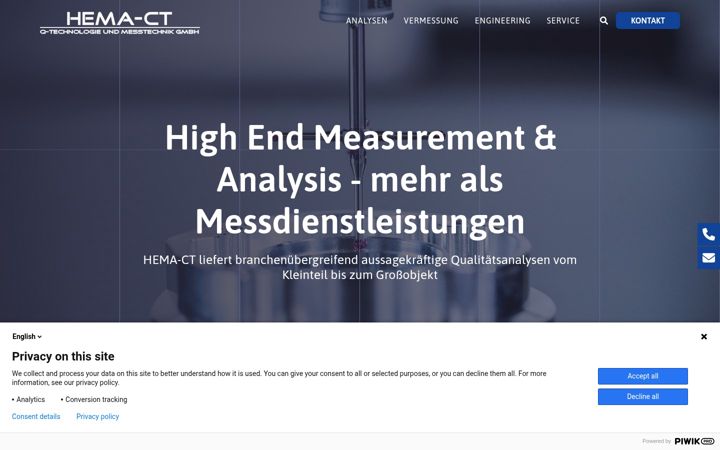 Screenshot of hema-ct.de