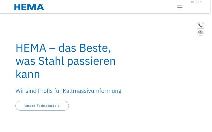 Ekraanipilt saidist hema-umformtechnik.de