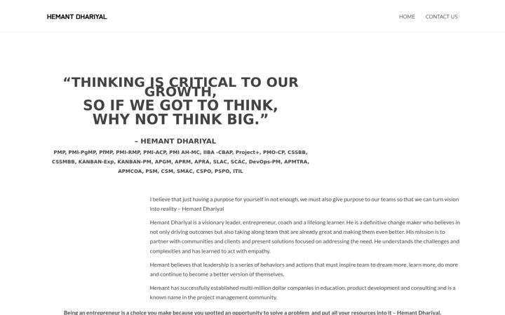 Screenshot of hemantdhariyal.com