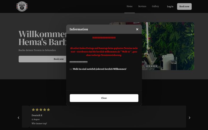 Screenshot of hemasbarbershop.de