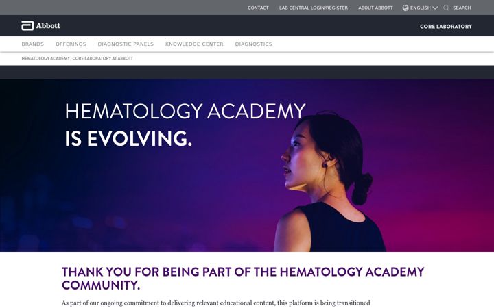 Screenshot of hematologyacademy.com