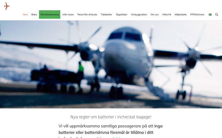 Screenshot of hemavantarnabyairport.se