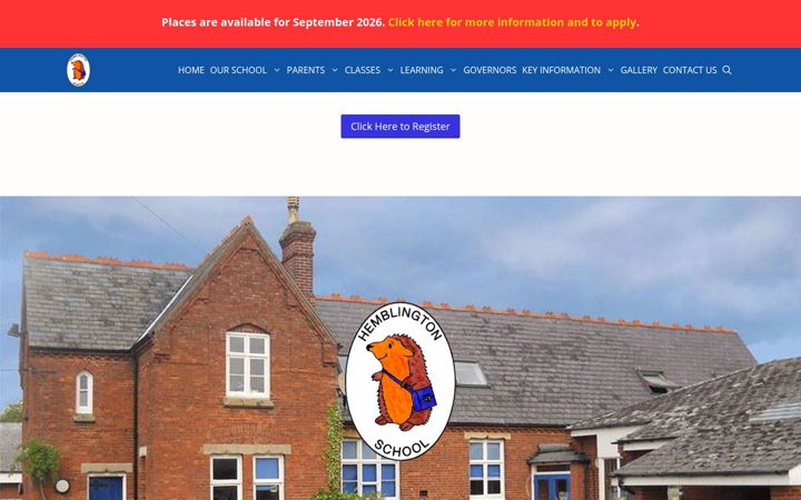 Screenshot of hemblingtonprimaryschool.org.uk