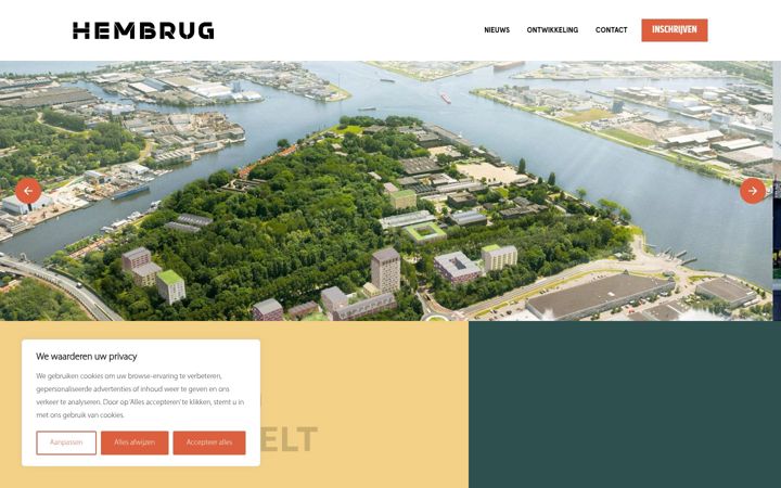 Screenshot of hembrugontwikkelt.nl