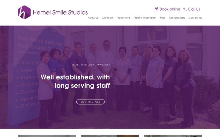 Screenshot of hemelsmilestudios.co.uk