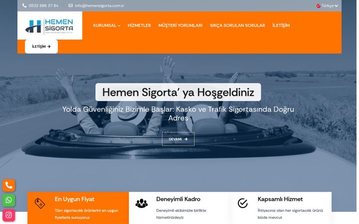 Screenshot of hemensigorta.com.tr