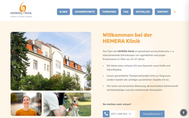Screenshot of hemera.de