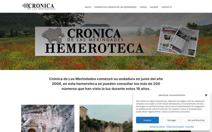 Screenshot of hemerotecacronicadelasmerindades.com