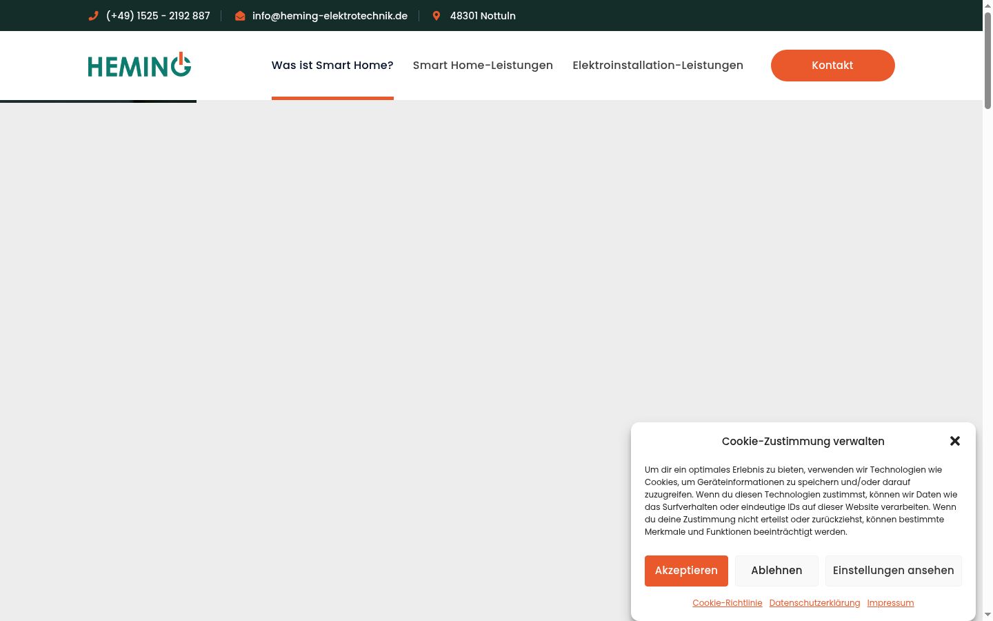 Screenshot of the consent banner shown before any interaction