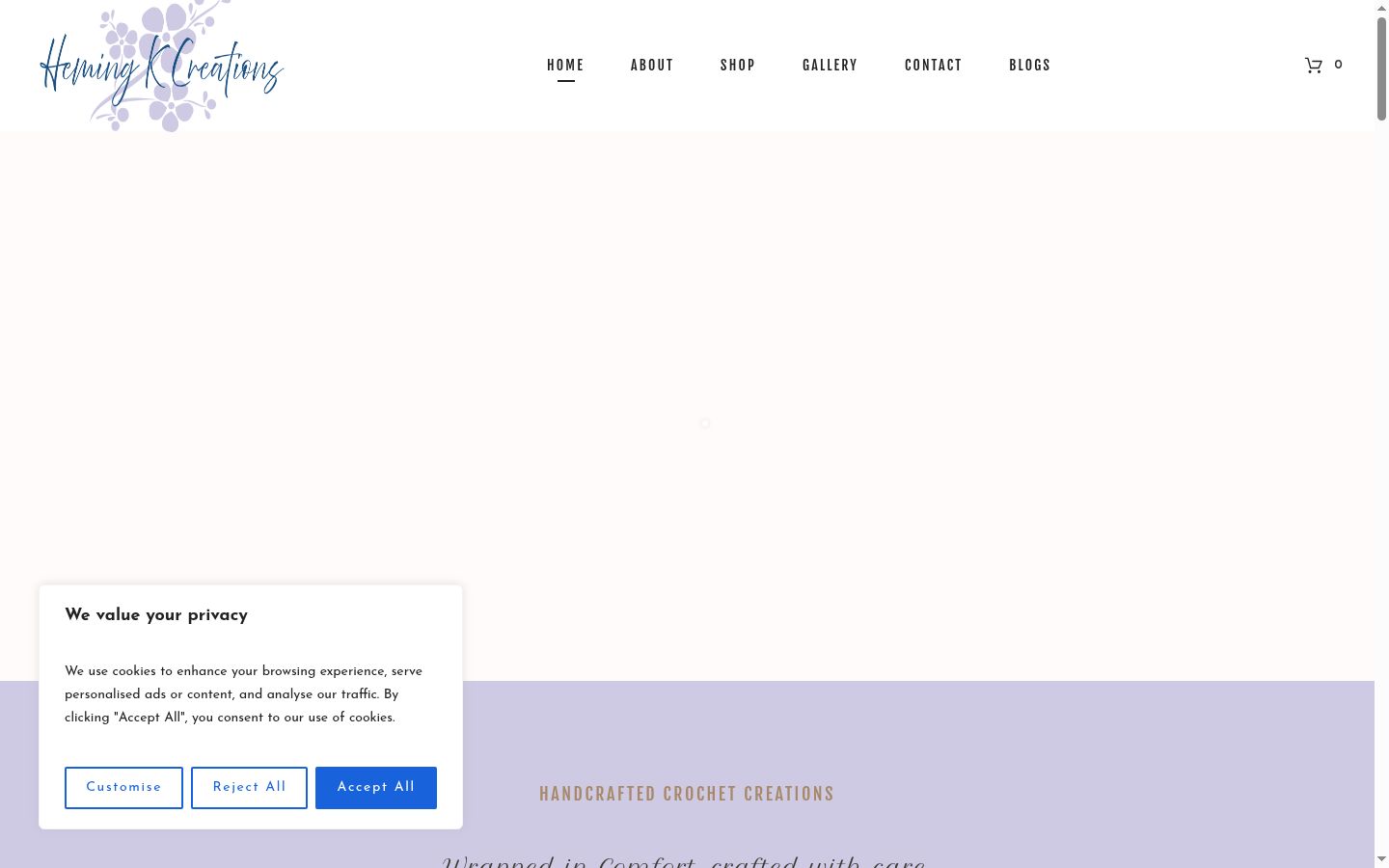 Screenshot of the consent banner shown before any interaction