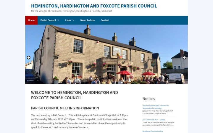Screenshot of hemington-pc.org.uk