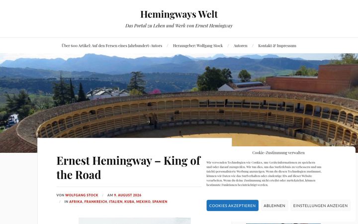 Screenshot of hemingwayswelt.de