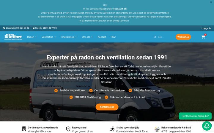 Screenshot di hemkomfort.se