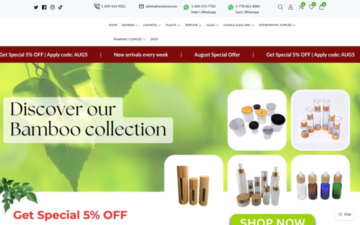 Screenshot of hemkund.com