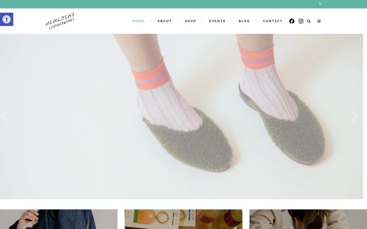 Screenshot of hemlocksleather.com
