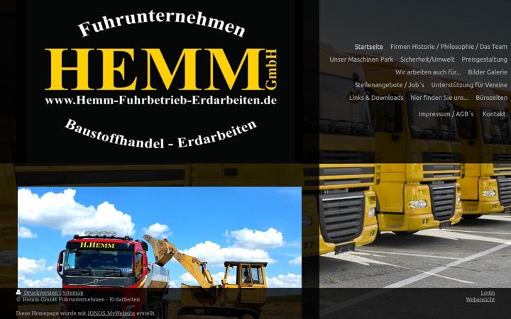 Screenshot of hemm-fuhrbetrieb-erdarbeiten.de