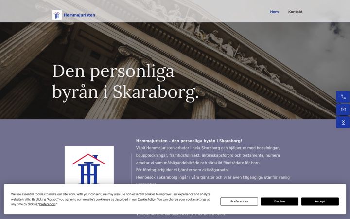 Screenshot of hemmajuristen.se