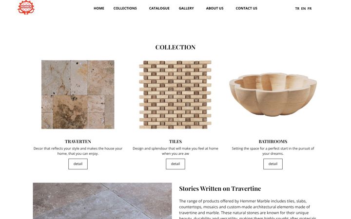 Screenshot of hemmermarble.com