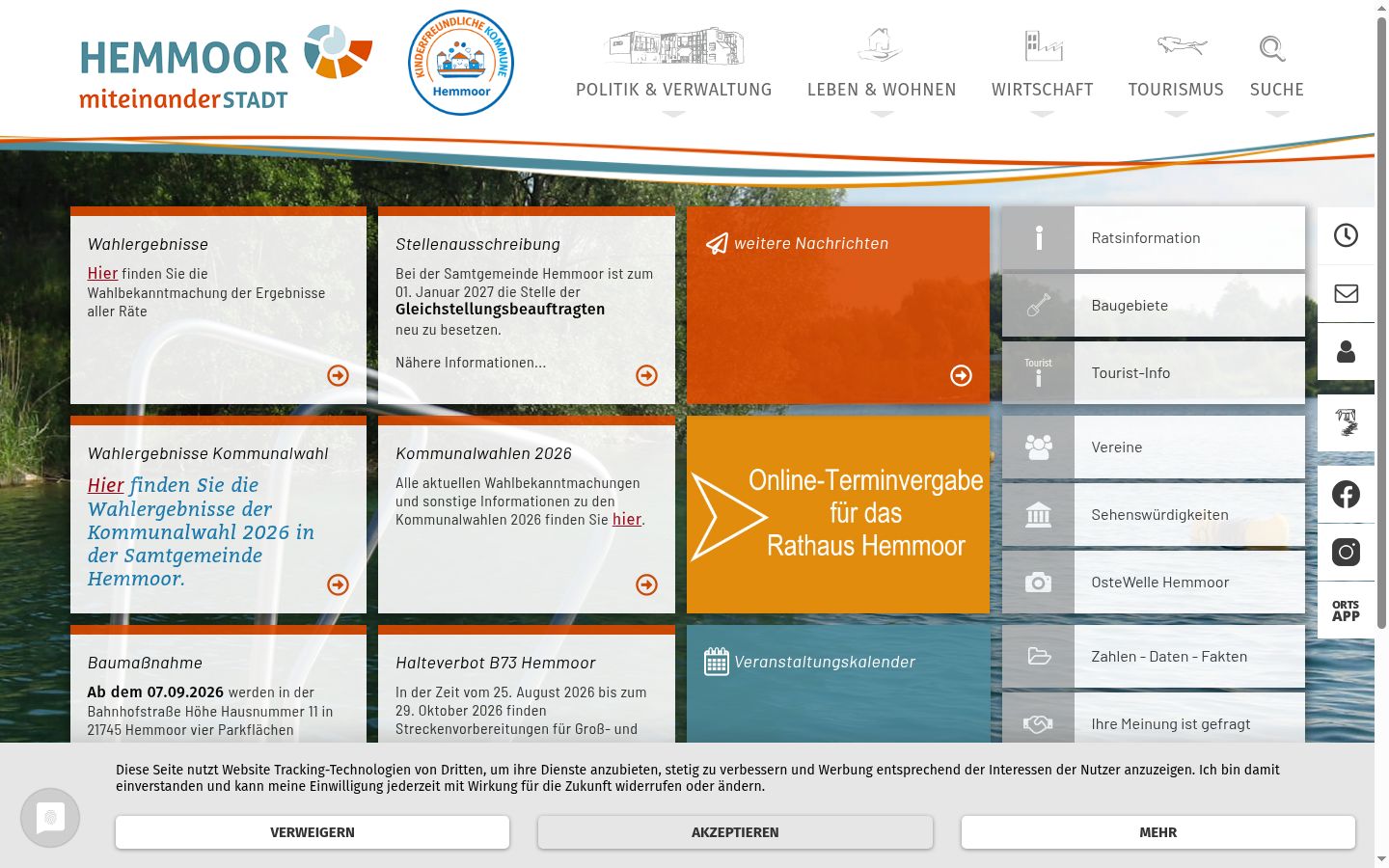 Screenshot del banner di consenso mostrato prima di qualsiasi interazione