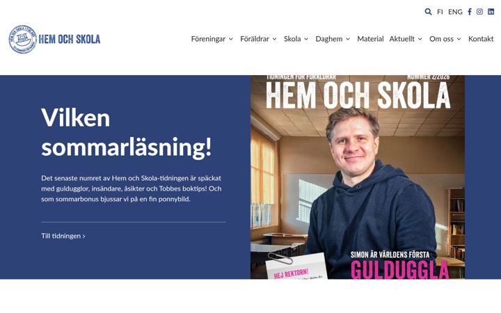 Screenshot of hemochskola.fi