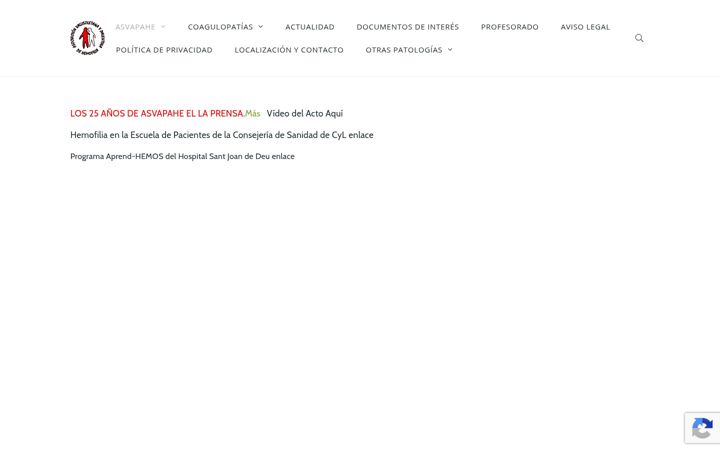 Screenshot of hemofiliavalladolidpalencia.org