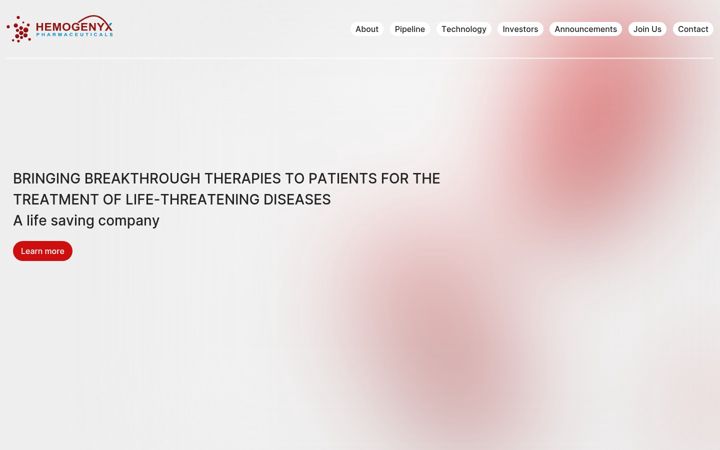 Screenshot of hemogenyx.com